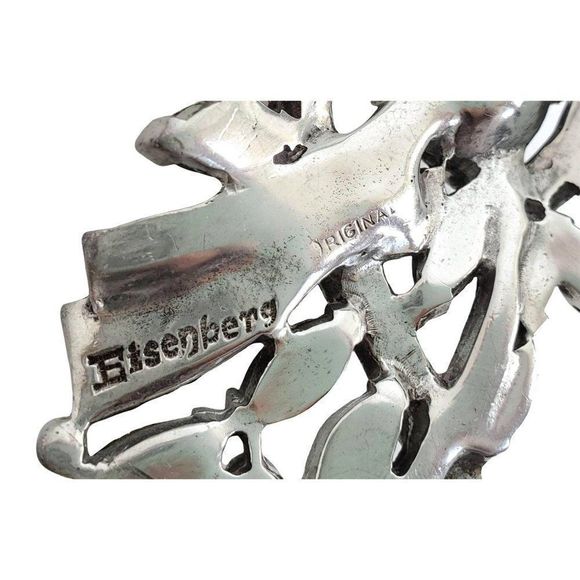 1940s Eisenberg Original Rhinestone Fur Clip Pin - Picture 4 of 10